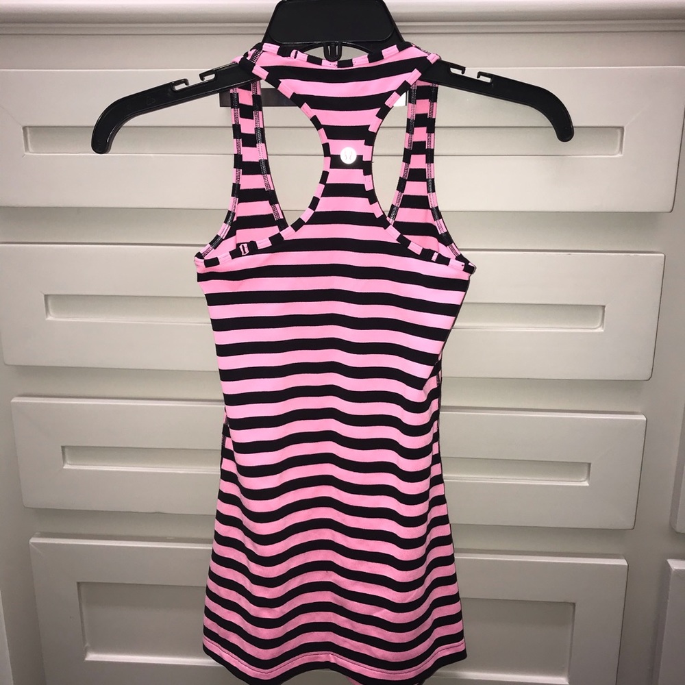 Lululemon Cool Racerback Sea Stripe Pink Shell 2 - Picture 7 of 8